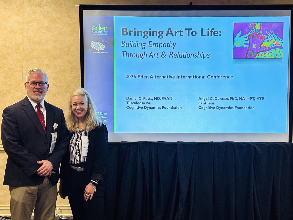 DanielCPotts's tweet photo. Presenting with Dr. Angel Duncan on our empathy-building, stigma-reducing Bringing Art to Life program at the Eden Alternative International Conference in Atlanta today.
#expressivearts #bringingarttolife #neuroarts #batl #lesterslegacy https://t.co/lkE8oiu5SC