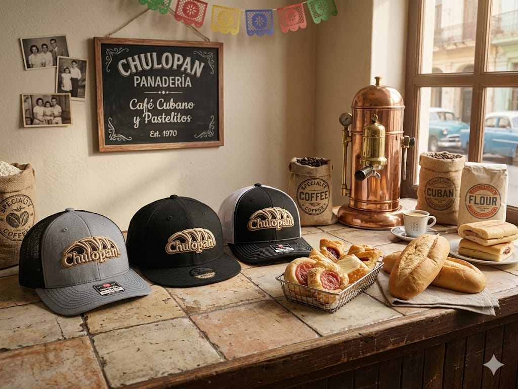 We recently teamed up with the crew at Chulopan, an awesome Cuban bakery over in Texas, to refresh their custom gear.

​There’s nothing better than a classic Café Cubano and fresh pastelitos, and now the Chulopan team is serving them up in style. From sleek snapbacks to classic