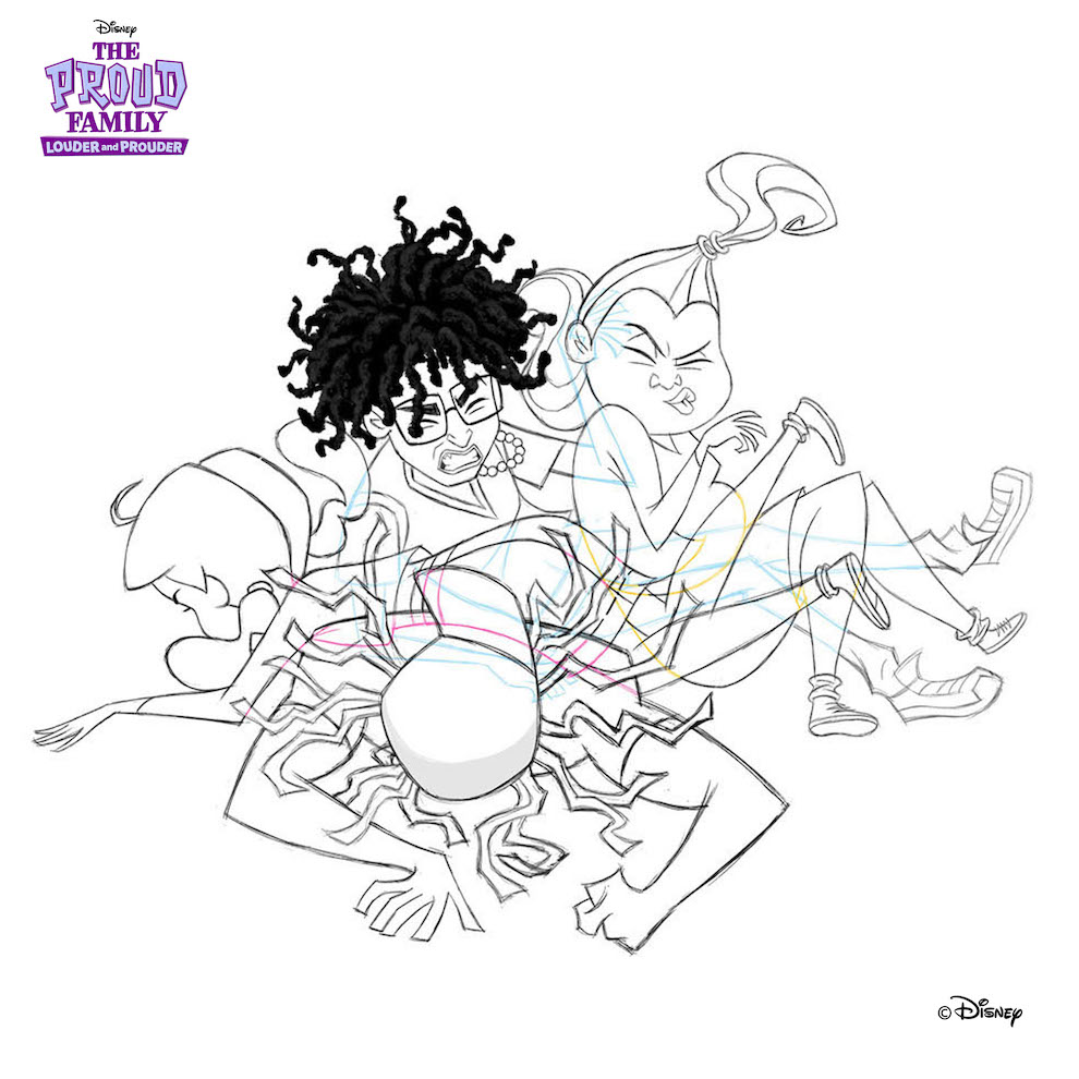 LayronDeJarnett's tweet photo. Here's a special pileup pose I did of Penny, Dijonay, Fabrice & Driss for #TheProudFamilyLouderAndProuder S3 EP 301.
Now streaming on Disney+.
_
_
#TheProudFamily #OscarProud #TrudyProud #PennyProud #Dijonay #LayronDeJarnette #Layron #CharacterDesign #Cartoons #Animation https://t.co/FkhjvKH4lQ
