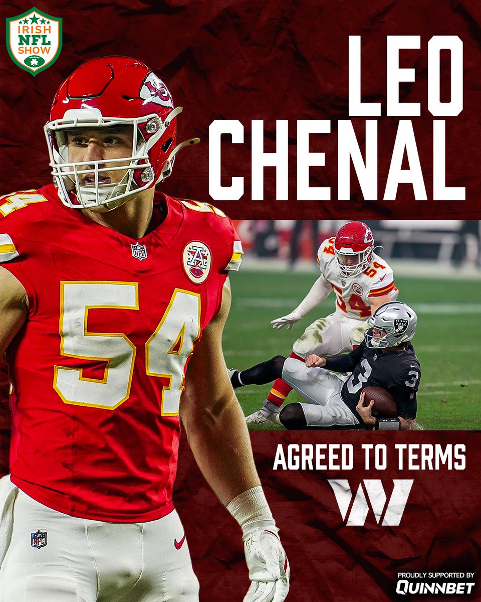 LB Leo Chenal is Washington bound as he agrees a deal with the <a href="/Commanders/">Washington Commanders</a> 

A nice addition to a team looking to rebound in 26.

In partnership with <a href="/quinnbet/">QuinnBet</a>