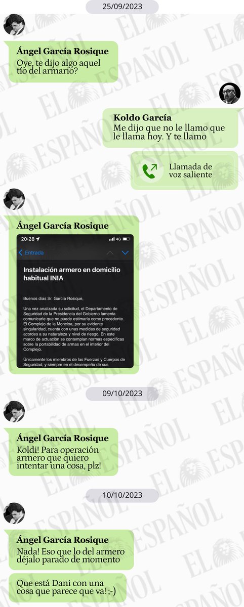 FroilLannister's tweet photo. El puto cachondeo de este gobierno no tiene fin. Koldo, el apenas anecdótico para Sánchez, seguía teniendo mano en todas partes en 2023, mucho después de que Ábalos dejara el Ministerio.

Tanto que le buscaba armas al novio de Iceta y hasta éste le pedía que intercediera en Moncloa, donde la pareja vivía, que le dejaran montar un armero en su vivienda.

Incluso Koldo le planteó a otro miembro de la trama, el guardia civil Villalba, usar a la pareja de Iceta, para los viajes a Dominicana y Cuba.

Repetimos, todo esto en 2023, demostrando que la trama seguía funcionando y haciendo uso de sus contactos con el Gobierno.

Pero Pedro Sánchez no sabía nada.