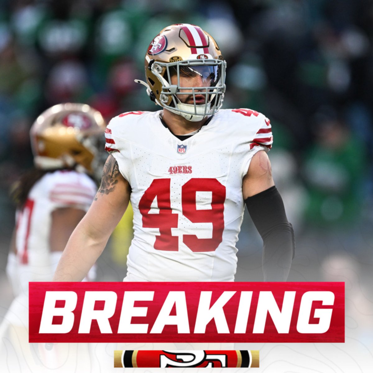 OurSf49ers's tweet photo. The #49ers are re-signing LB Garret Wallow to a 1-year deal, per @Schultz_Report https://t.co/o3HlprFFa8