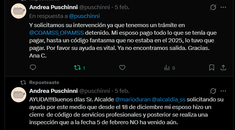 Alejand44877881's tweet photo. Buenas tardes Sr. Alcalde de S.S. @marioduran en el mes de Febrero mi esposa publico ese post, solicitando su ayuda para poder "desentrampar" una situación ya delicada con el retraso que llevamos. El 6 de Enero solicite una solvencia; la que se ha enredado con ese https://t.co/qR7Y02SqOW