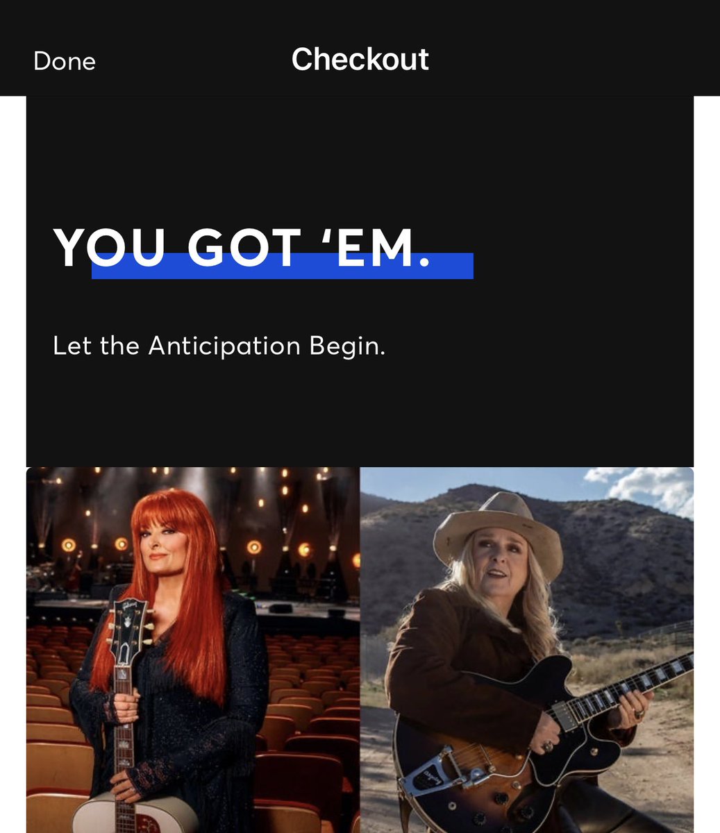 JayceeWamer's tweet photo. @Wynonna I HAVE BEEN WAITING FOR THIS DAY MY ENTIRE LIFE I AM CRYING!!! MY MAMA AND I ARE COMING TO SEE YOUUUUUUUUUU❤️❤️❤️❤️❤️❤️❤️❤️ https://t.co/Hj3tP9uGfa