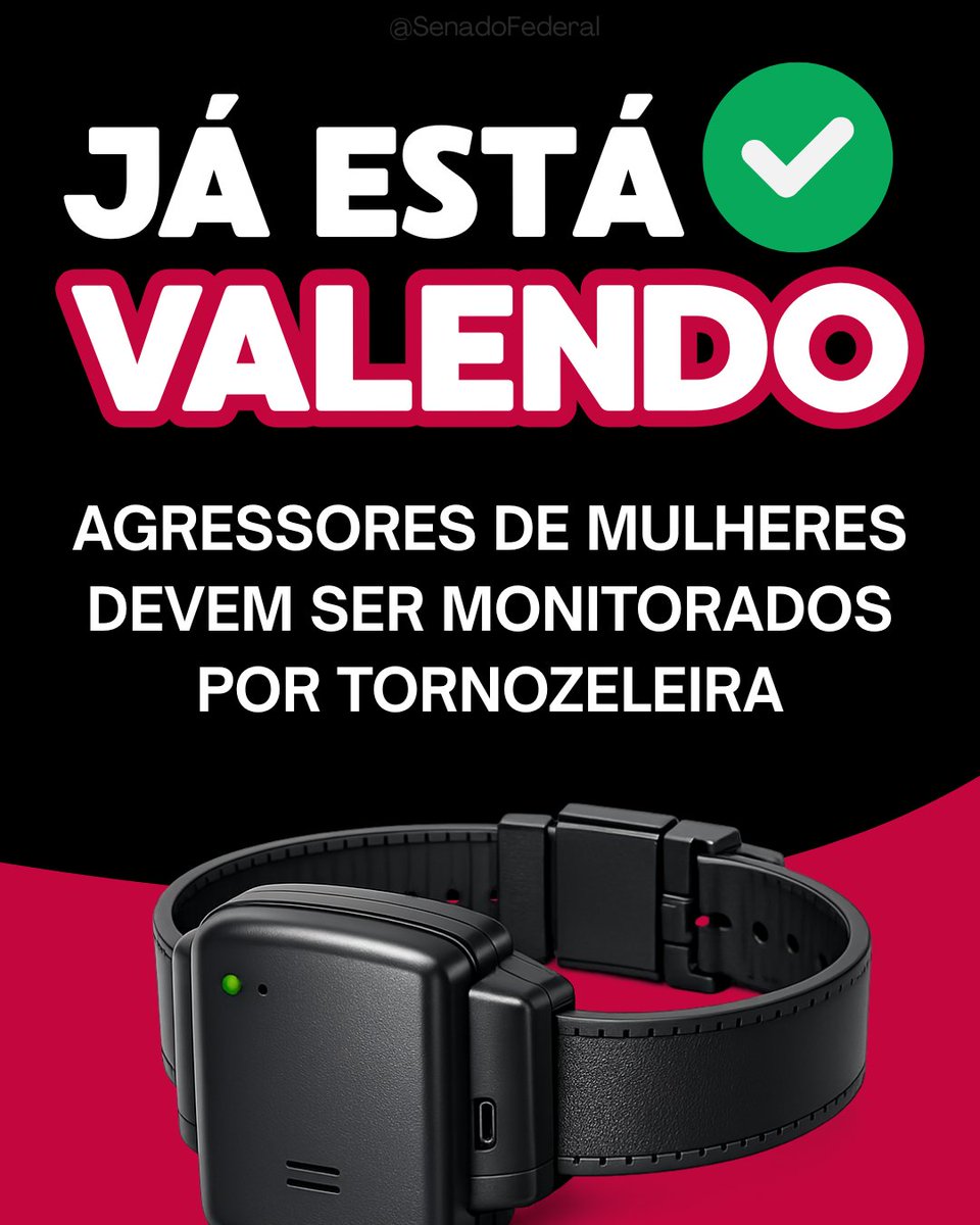 SenadoFederal's tweet photo. A Lei 15.125, de 2025, tem o objetivo de garantir o cumprimento de medidas protetivas em casos de violência doméstica e familiar. A vítima e a polícia devem ser alertadas em caso de aproximação indevida. https://t.co/OGwEGPqfJK