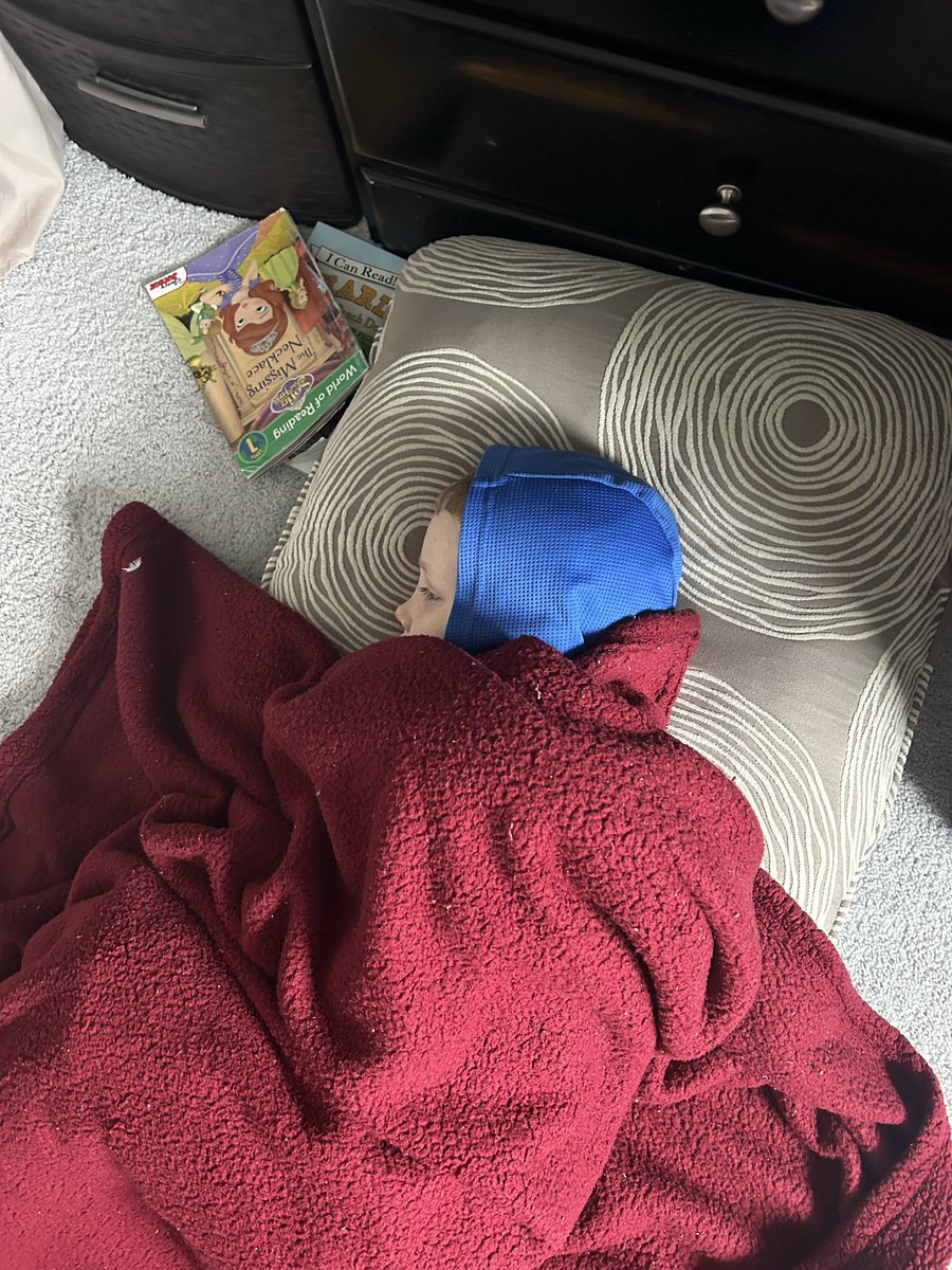 GOutofContext's tweet photo. This little guy has been miserable with a fever.  I got him a warm shirt, but he could not believe a suggested he wear something other than a BYU shirt for the game today. We compromised he could wear a warm blue shirt underneath with his BYU shirt on top. @BYUMBB https://t.co/8kegp7cAsi