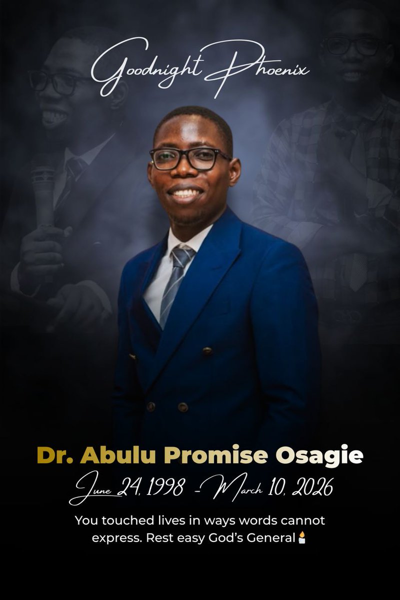 Beyond_thewards's tweet photo. Rest in God's Perfect Bossom dear friend🤍
2 months to getting your MBBS degree, our dearest colleague, brother and friend
You imparted lives, you were fervent in God's Vineyard.
11 years in medical school ends this way, our hearts are heavy, we're short of words.💔 https://t.co/QwzVIe1HVc