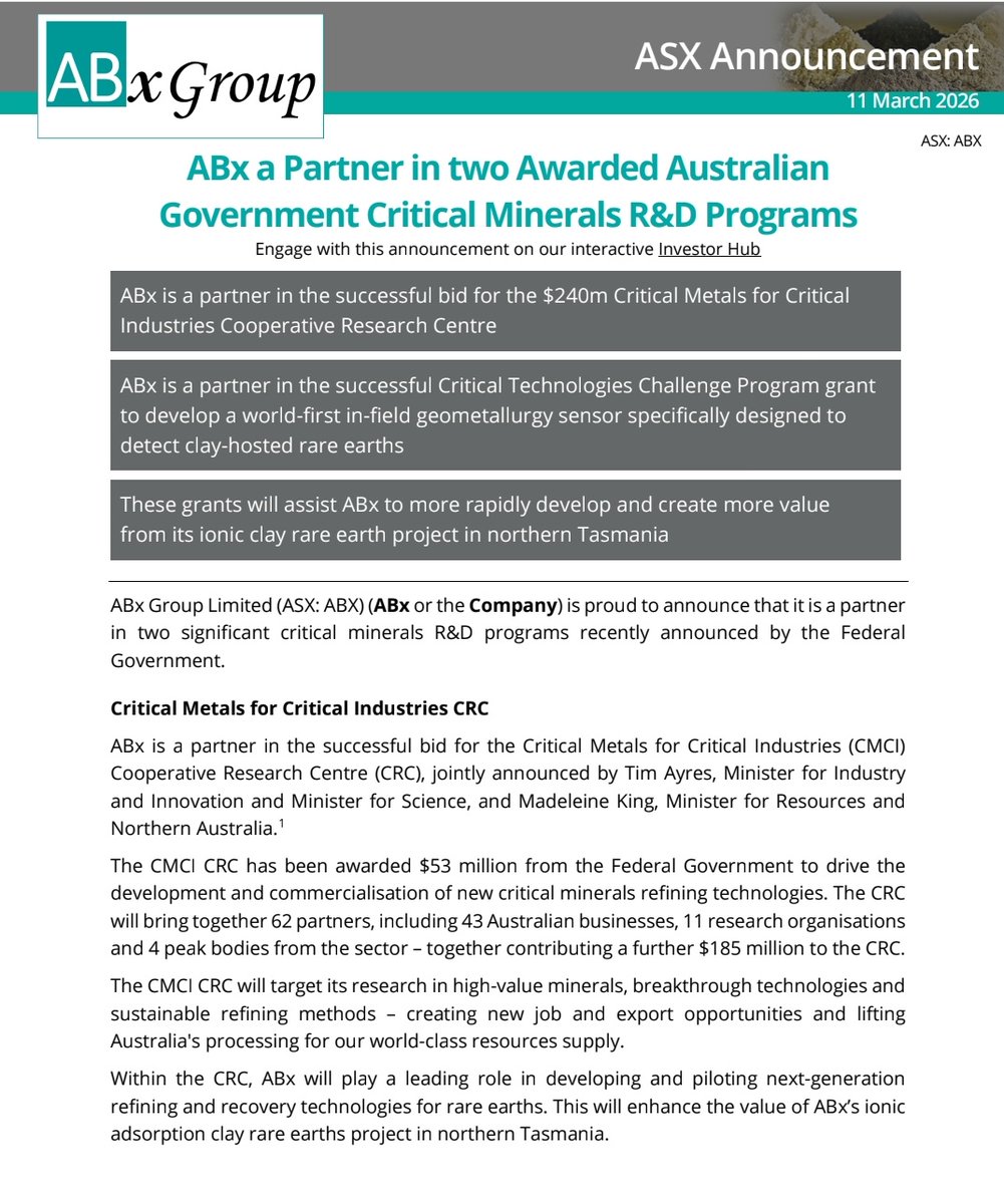 RawMinerals's tweet image. $ABX | $23m MC | Breaking News 📢

#Ionic adsorption clay 

ABX is a partner with TeraGlo, to develop a world-first quantum-enabled, in-field 
geometallurgy sensor specifically designed for clay-hosted rare earths

By bringing quantum enabled precision directly into the field,