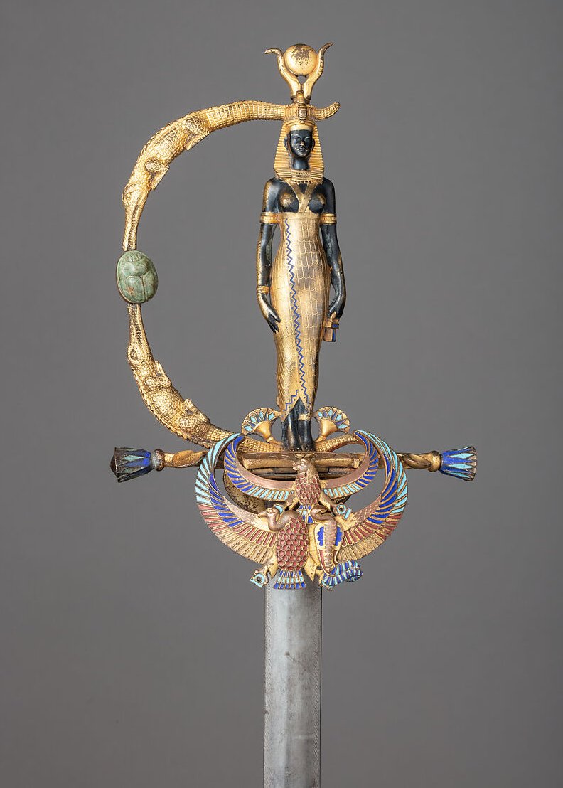 Fascinate_Hist's tweet photo. An 1889 sword inspired by the aesthetics of ancient Egypt. https://t.co/IkMbb5bfEE