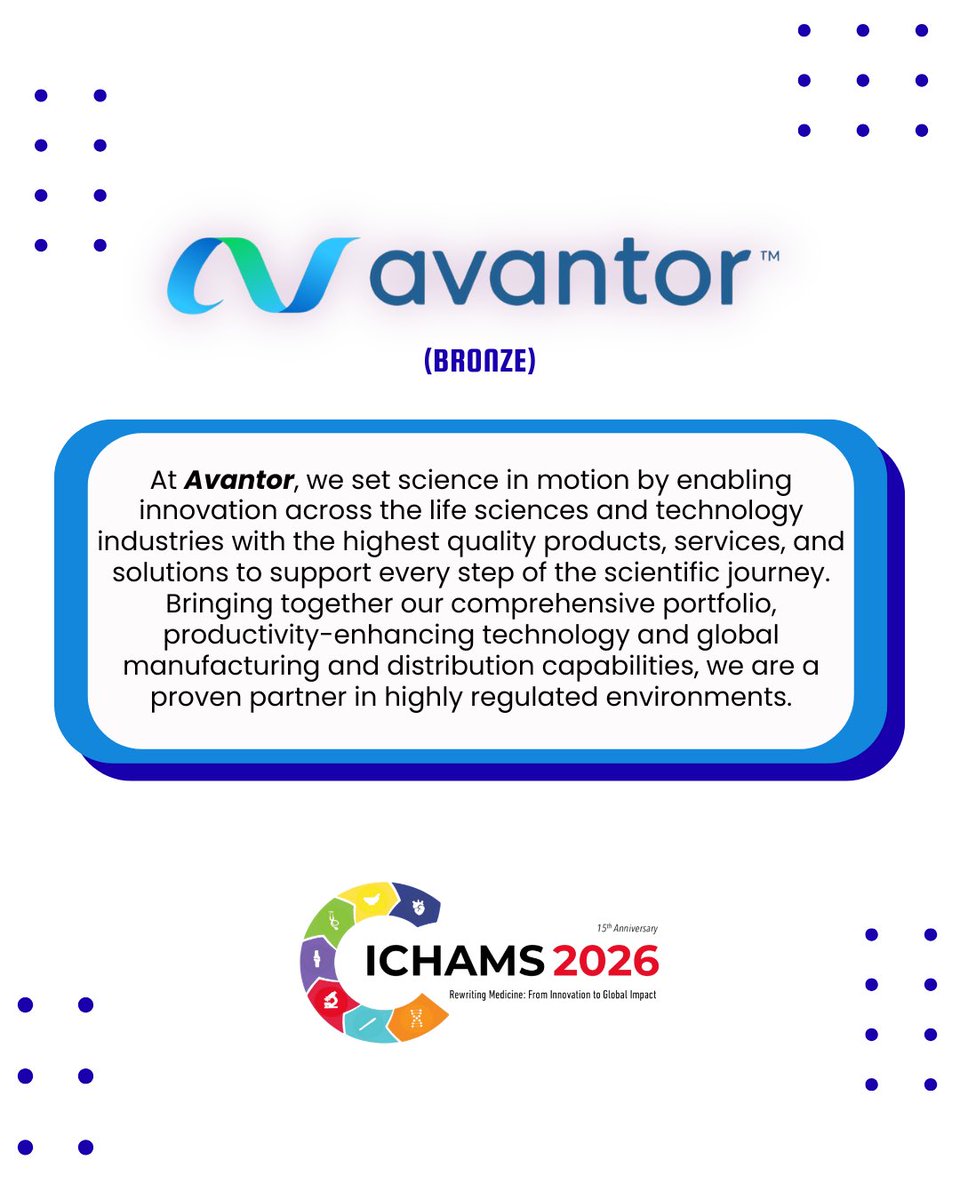 ichams_rcsi's tweet photo. ICHAMS 2026 wouldn’t be possible without the incredible support of our sponsors and partners 🤝✨

A huge thank you to MPS, RISR, Ohaus, Avantor, Happy Threads, AMBOSS, and GSK for helping us bring this year’s conference to life. #ICHAMS https://t.co/jmEbrfTD14