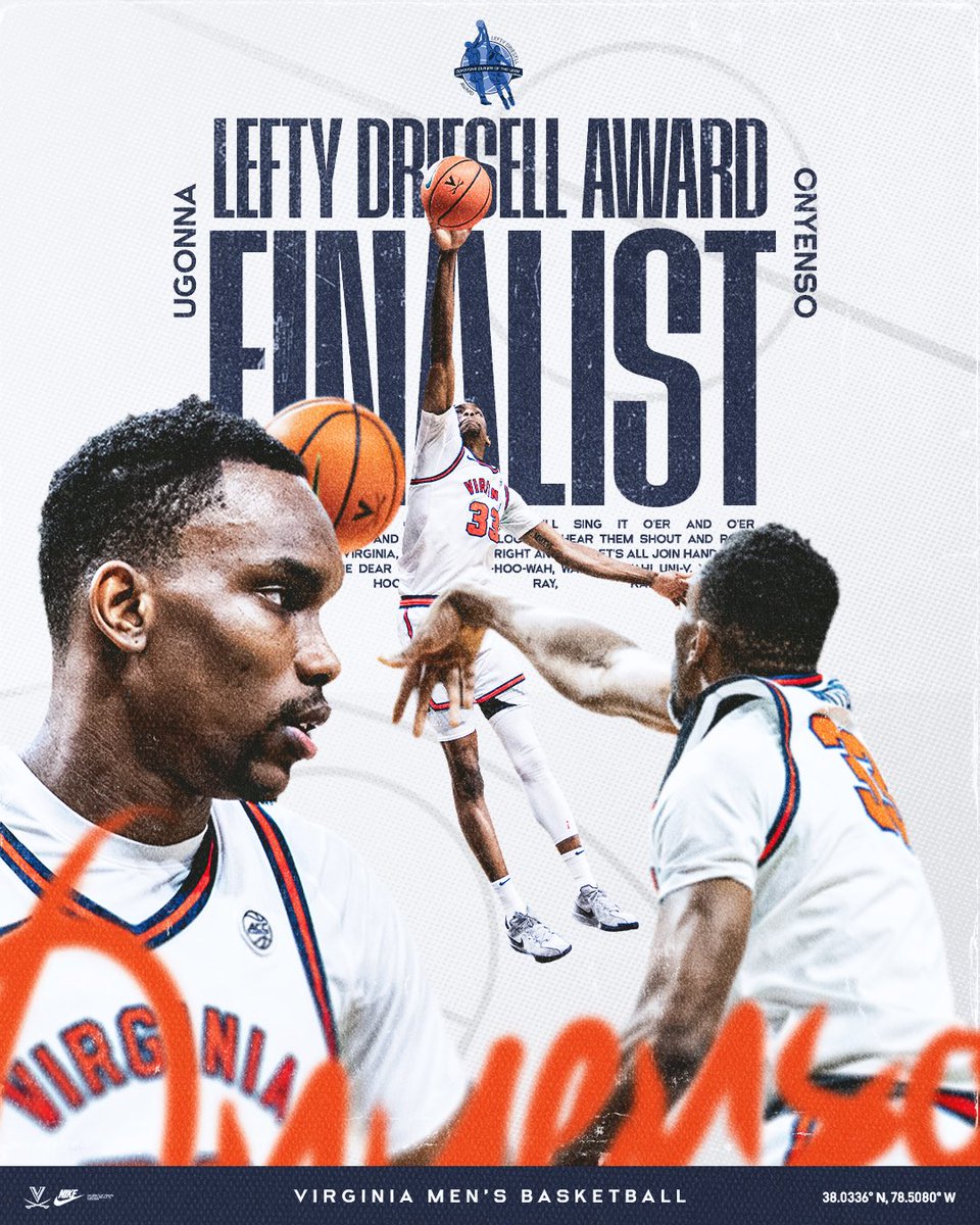 UVAMensHoops's tweet photo. IN GOOD COMPANY 💪 

Awarded to the best defensive player in the country, Ugonna is a FINALIST

#GoHoos https://t.co/CjJQm4hIQu