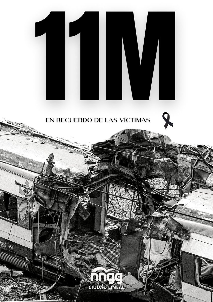 NNGG_CiudadLin's tweet photo. Hoy se conmemoran los 22 años del terrible atentado del 11 de marzo de 2004. Un día que conmocionó a toda España, un día que dejó huella en nuestra memoria, un día que merece ser recordado para el resto de la historia por todos aquellos que ya no están con nosotros 🕊️ #11M https://t.co/hMG5Kawo1L