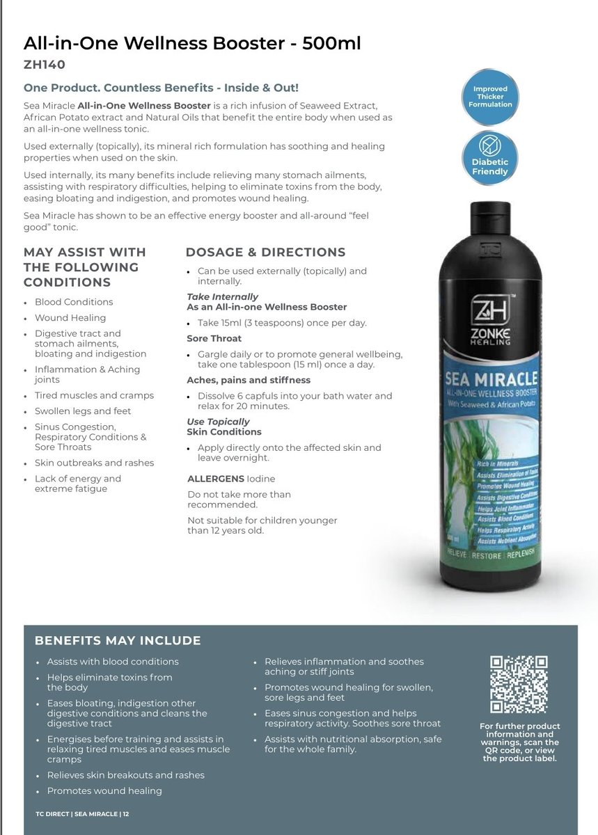 Dollzlp's tweet photo. Sea Miracle All-in-One Wellness Booster a must have in your household. To order contact 0695715287

If you would like to also sell Table Charm products including Sea miracle you can join Table Charm on the link below 👇and make extra income for yourself 
https://t.co/WJGN8uilUd https://t.co/LU58H6OkUA