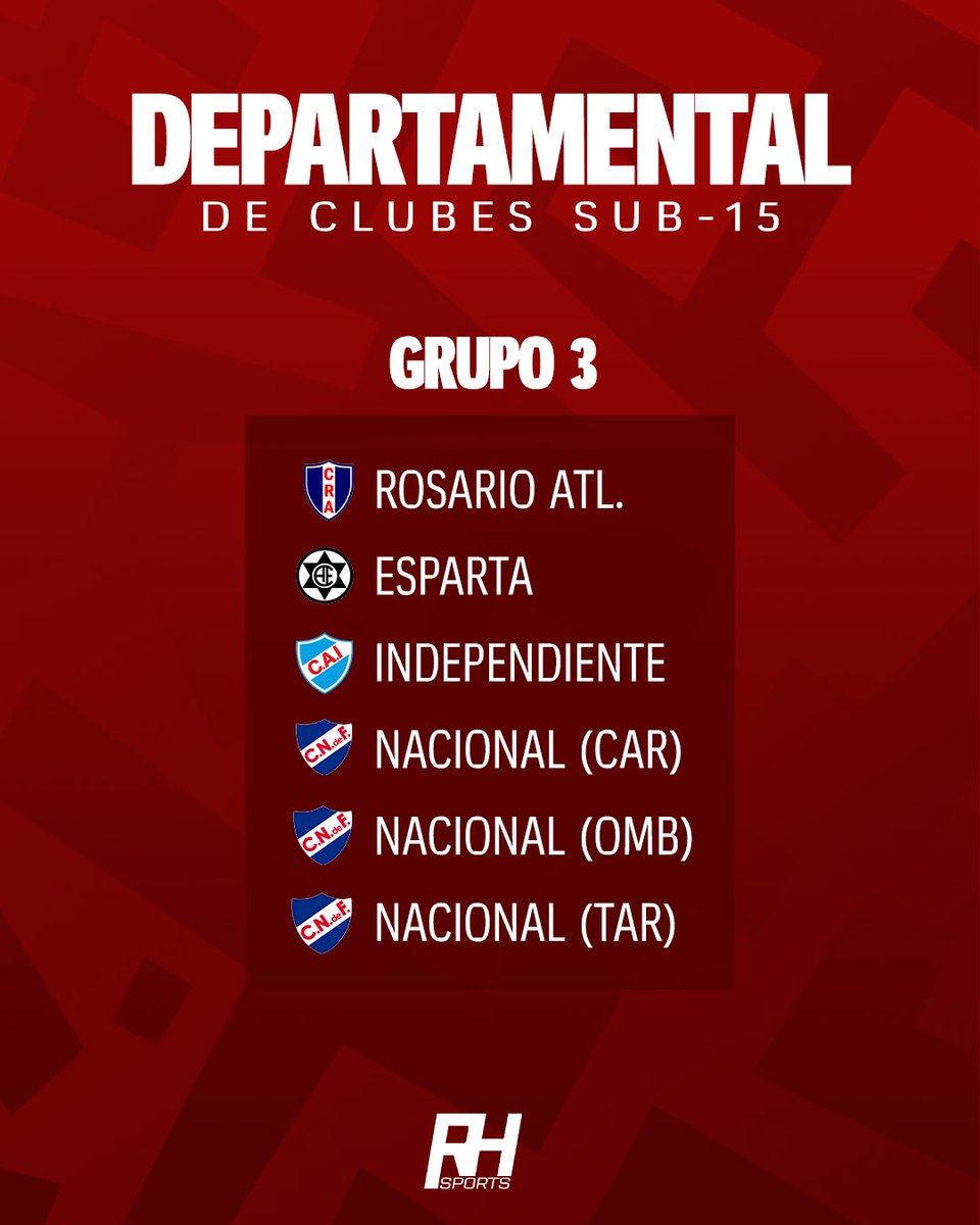RodriH173's tweet image. #Sub15 | ✅ 𝐓𝐎𝐃𝐎 𝐋𝐈𝐒𝐓𝐎

Así quedaron conformados grupos del Departamental de Clubes Sub15. 

Jugarán todos contra todos ida y vuelta, avanzando a la Fase Final los cuatro mejores de cada grupo.

El campeonato comenzará el sábado 21 de marzo.

#CunadeCampeones