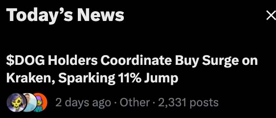 Over 2K+ posts in two days about "Operation $DOG Buy Domination" this Friday (March 13th, 6:00am PST) on @KrakenFX 🔥