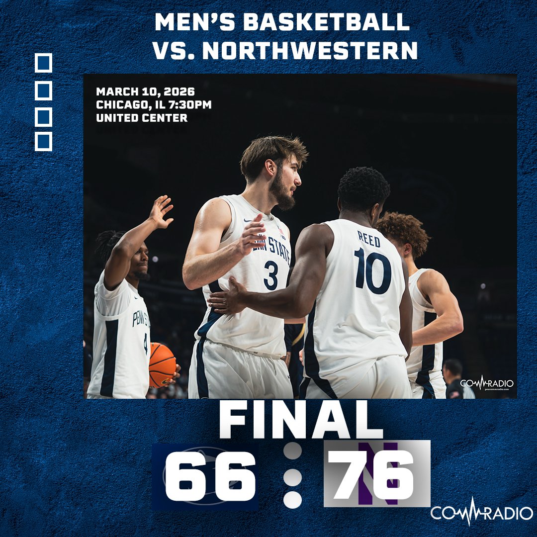 PSUCommRadio's tweet photo. The @PennStateMBB season comes to a close in Chicago. https://t.co/N40BKC7YRS