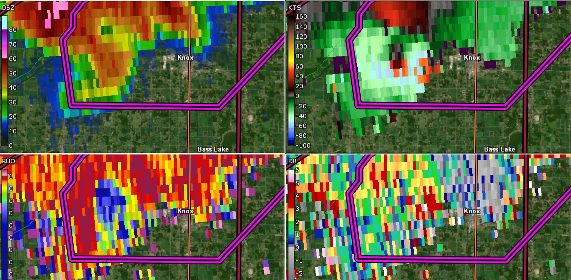 Intense to violent tornado on the ground headed for Knox, IN. TAKE SHELTER NOW!