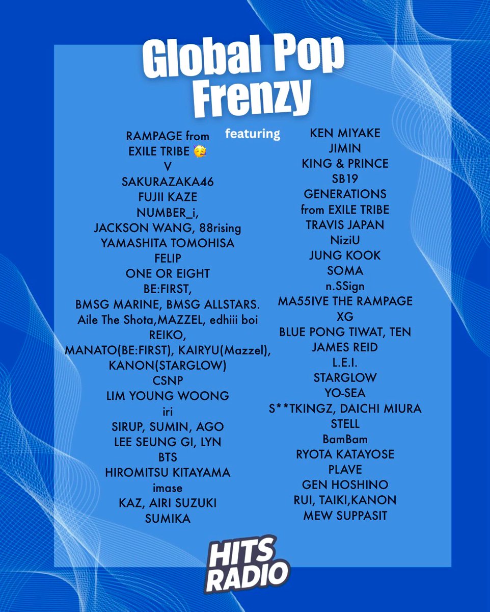 HitsRadioCanada's tweet image. Tonight’s #GlobalPopFrenzy is heading your way soon with another great playlist of music from your favorite artists. I hope everyone enjoys the songs lined up for today and has a wonderful time listening together.

Unfortunately I won’t be able to join you for today’s show, but