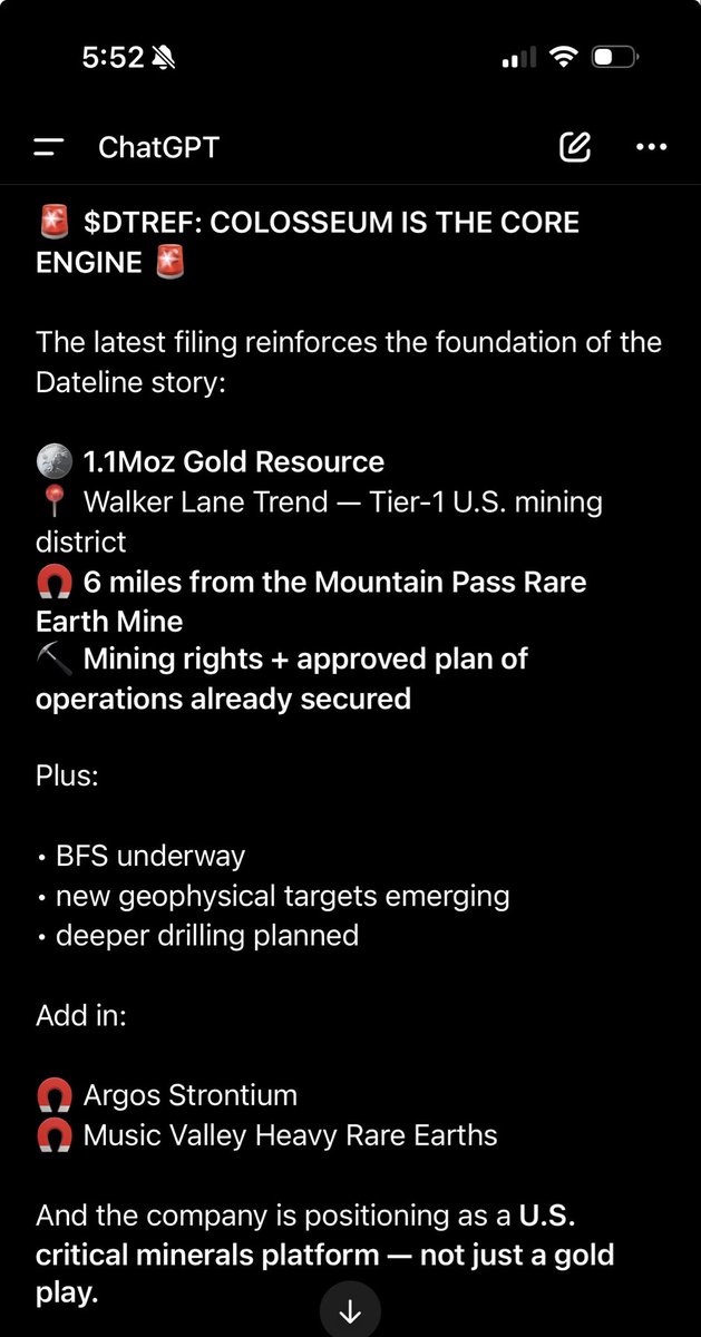CharlesT_555's tweet photo. 🚨 $DTREF: COLOSSEUM IS THE CORE ENGINE 🚨
https://t.co/gZU23bnEk2
$DTREF $DTR
#Gold #RareEarths #CriticalMinerals #MiningStocks #EVMetals #DefenseMetals 🚀 @Dateline_DTR https://t.co/QfPKCo96Px