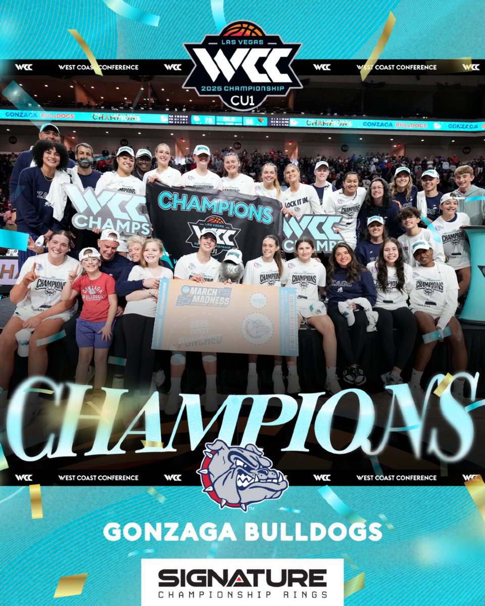 WCChoops's tweet photo. The 2026 Credit Union 1 #WCChoops Basketball Champions, @zagwbb  #WeRiseintheWest @MyCreditUnion1 @signaturerings https://t.co/M3x0L8uxIi