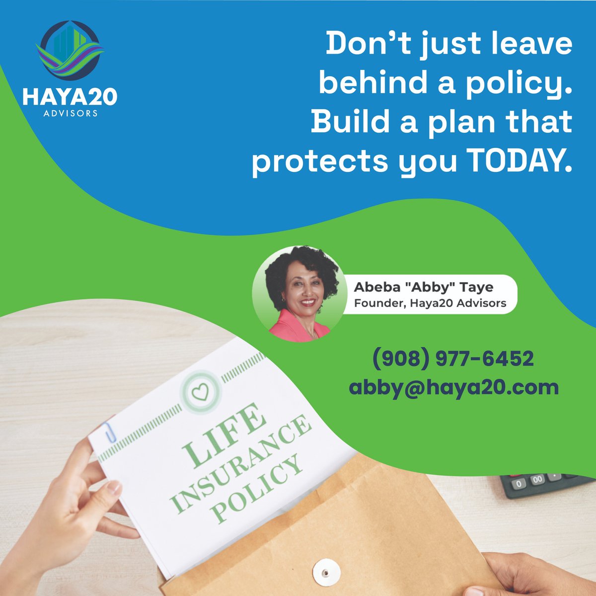 Haya20Advisors's tweet image. Most people think life insurance only pays after you are gone. But some policies can support you while you are still living. 
 
Connect with Abby Taye from Haya20 Advisors to learn more.
Call 908-977-6452.
 
#Haya20Advisors #LivingBenefits #LifeInsurancePlanning #InsuranceAgent