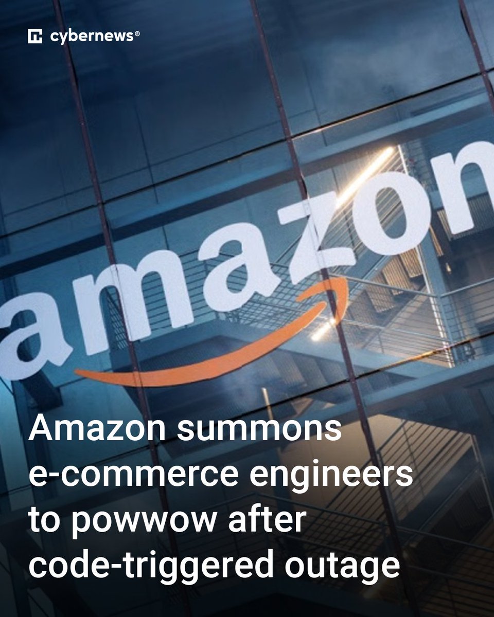 Cybernews's tweet image. Amazon’s e-commerce group has told its engineers they must all attend a usually optional weekly meeting to discuss recent outages affecting the website and shopping app.

#Amazon #outage