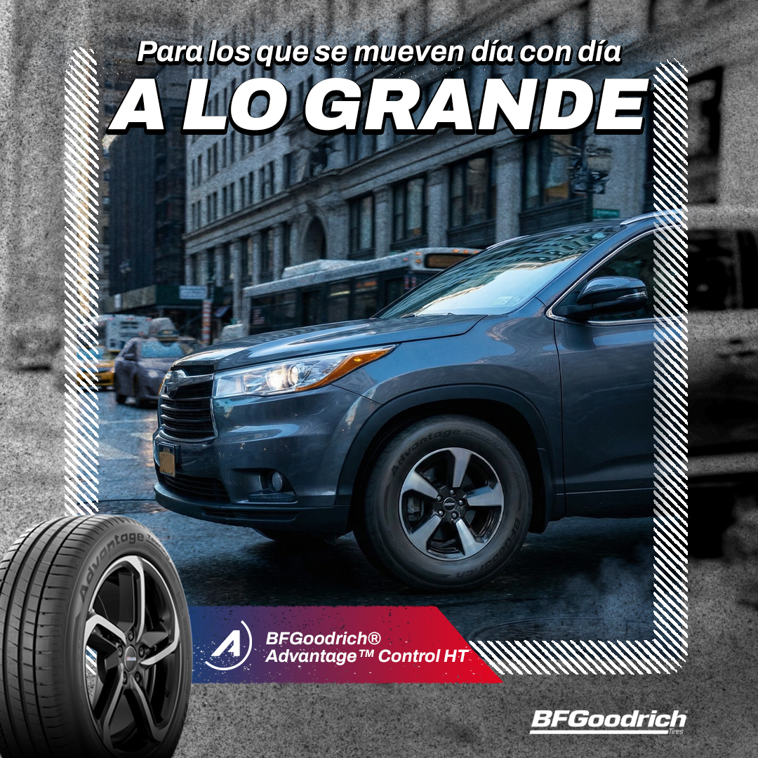 El compuesto nuevo de la banda de rodamiento y su estructura hacen que la BFGoodrich® Advantage™ Control HT sea perfecta para el diario.

Con gran durabilidad, es ideal para CUVs grandes, SUVs y pickups de trabajo ligero. Equipa tu vehículo:
bit.ly/45JbAXW

#ActitudBFG