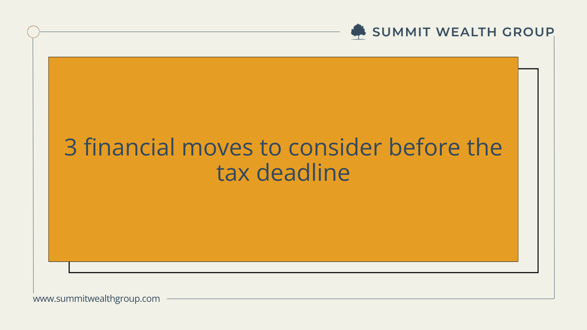 summitwealthgrp's tweet photo. Before the tax deadline arrives, it’s worth reviewing a few things: 

Retirement contributions
HSA contributions
Potential tax-loss harvesting opportunities

Small adjustments can sometimes create meaningful tax efficiency. https://t.co/UuUvn42mFq