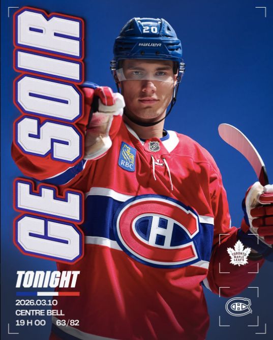 ChrisHabs360's tweet image. #Habs lines vs #MapleLeafs

Caufield - Suzuki - Slafkovsky
Newhook - Kapanen - Demidov
Bolduc - Evans - Dach
Anderson - Danault - Gallagher

Matheson - Dobson
Guhle  - Hutson
Xhekaj - Carrier 

Dobes (starter)
Montembeault 

#GoHabsGo #NHL #Hockey @RocketSports