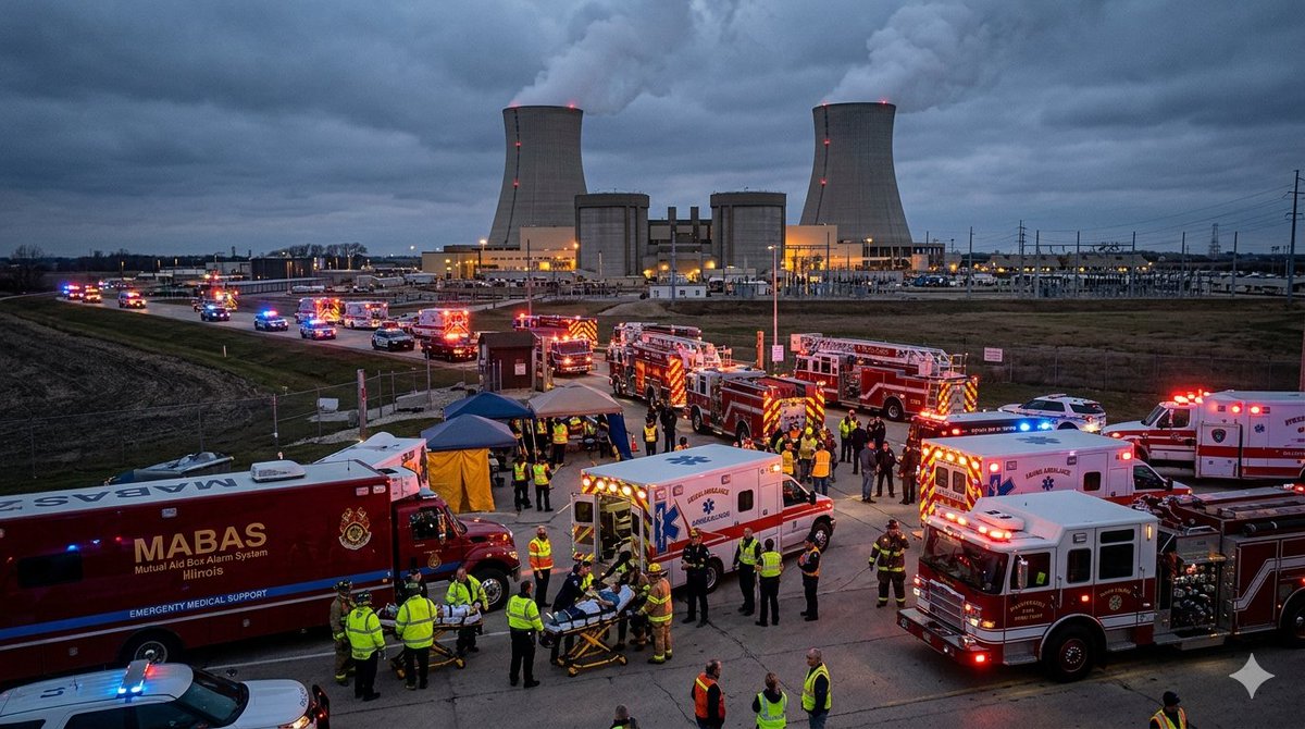 RockfordScanner's tweet photo. BREAKING NEWS: Bryon Nuclear Power Plant,
Major Incident Being Reported.
Multiple Reported To Be Injured
Full Details at:
https://t.co/xMmYvgS6qK
#WinnebagoCounty #RockfordScanner #trending #rockford
https://t.co/xMmYvgS6qK AI Image, real reports. RockfordScanner@gmail.com https://t.co/6NmrqFQe1Z