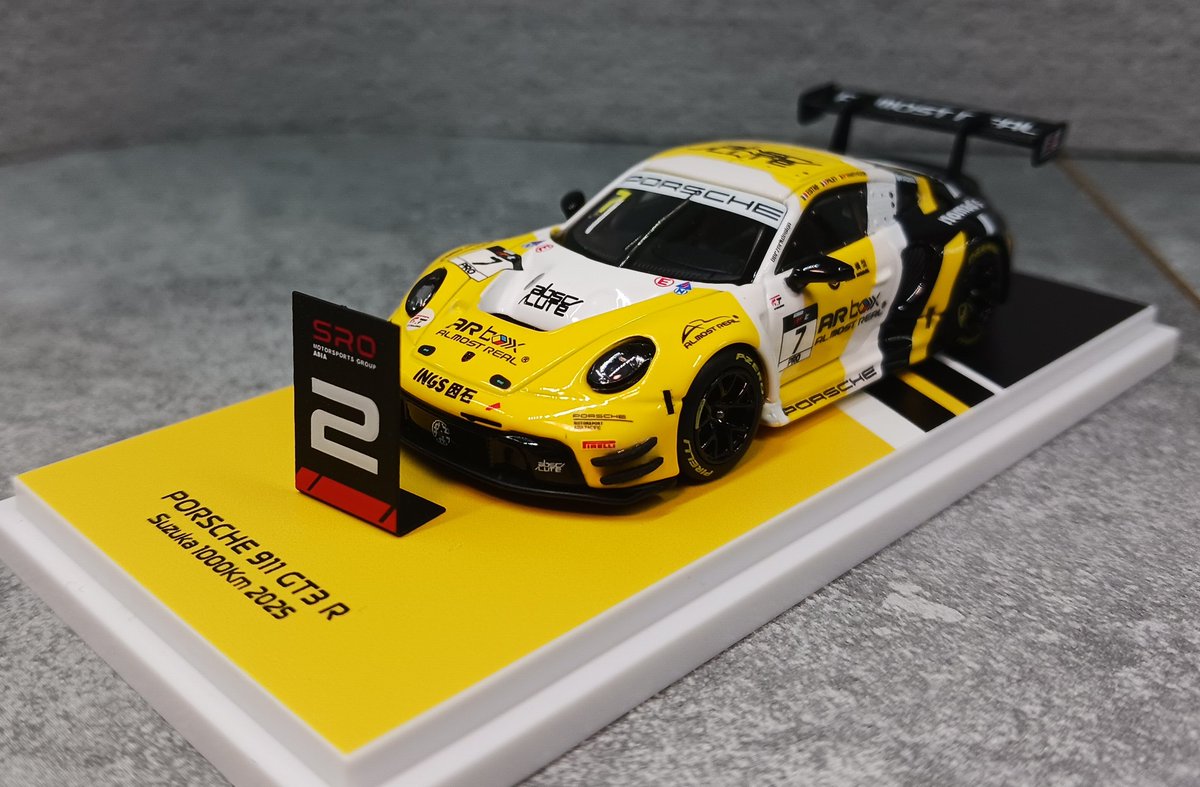 Team_Shinobi74's tweet photo. 1/64 ポルシェ 911 GT3 R 鈴鹿1000km 2025
Kevin Estre, Laurens Vanthoor, Patrick Pilet
No.7 Absolute Racingのミニカーです。1/43の発売が待てず😅
#ミニカーと実車
#ALMOSTREAL
#SUZUKA1000KM
#鈴鹿1000km
#AbsoluteRacing https://t.co/eVopBCllp2