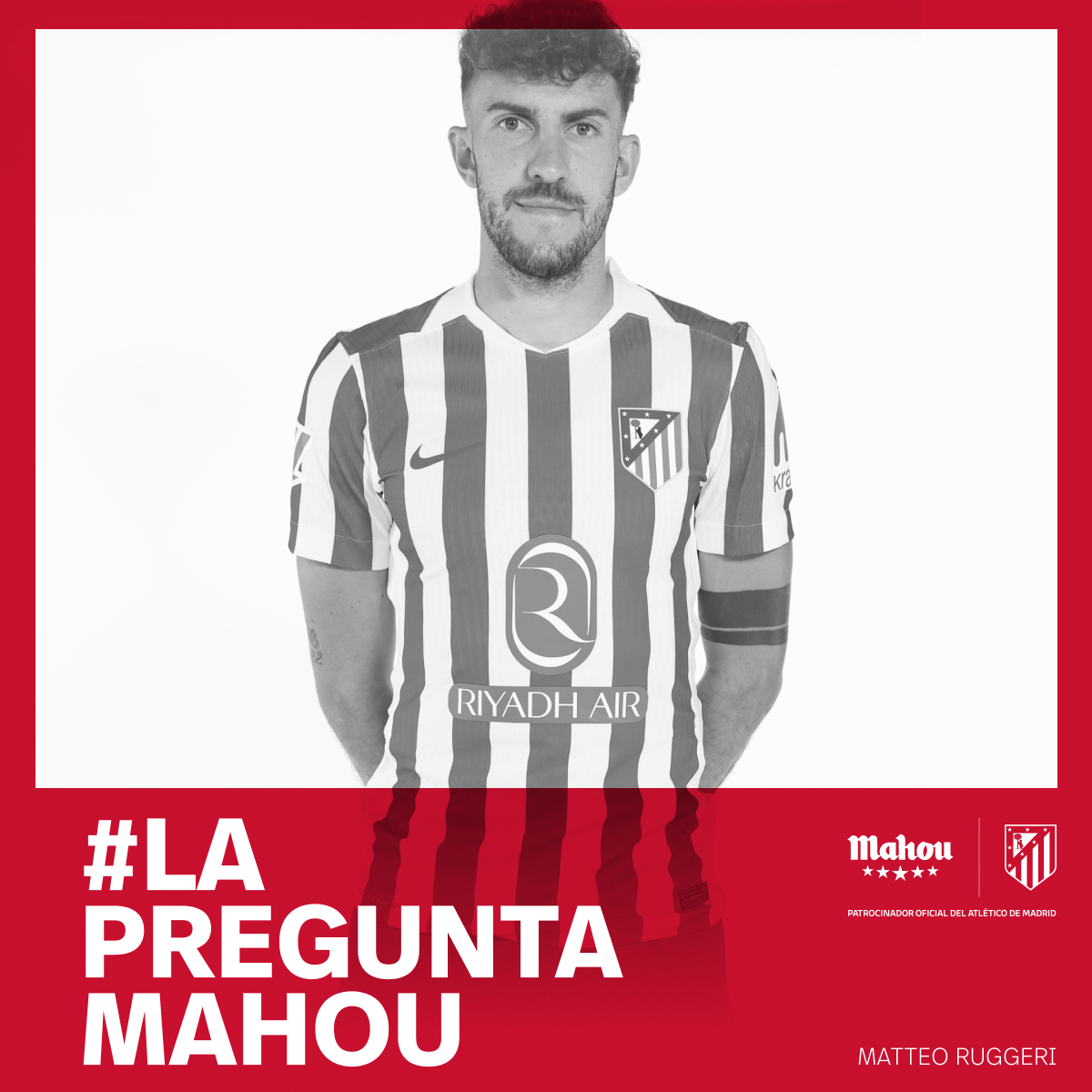 Atleti's tweet photo. 🎤💬 ¡Tú puedes entrevistar a Matteo Ruggeri!

📲 Participa con el hashtag #LaPreguntaMahou y pregunta a nuestro jugador. https://t.co/u6VE8jAAK9