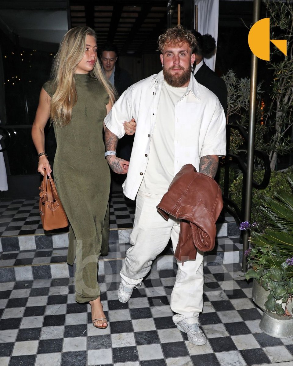 BackgridUS's tweet image. #JakePaul and Dutch speed skater girlfriend #JuttaLeerdam are seen leaving the Bird Streets Club after having dinner in West Hollywood. 

Earlier in the day, Jake had gifted his girlfriend Jutta a brand new Mercedes G-Wagon for her accomplishments in receiving a gold and silver