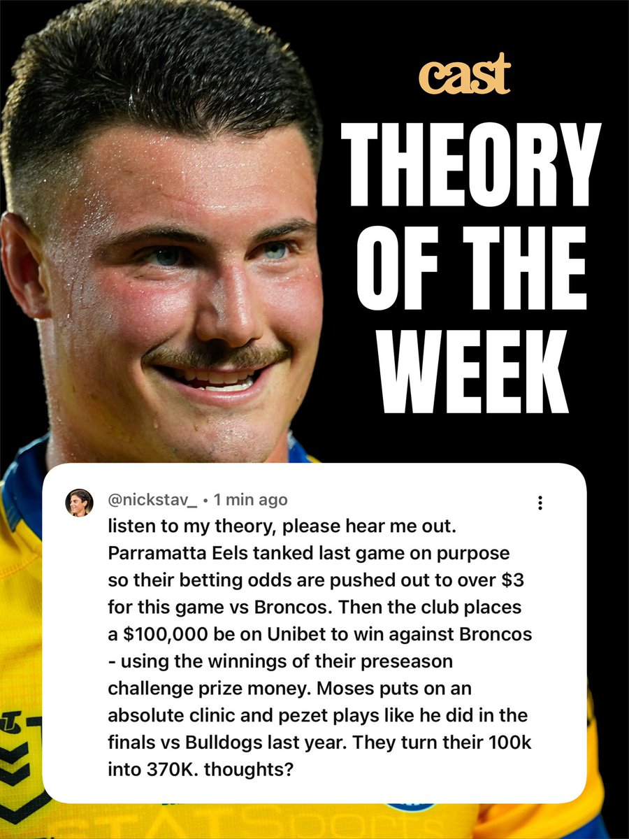 thecastpatrol's tweet image. WILD NRL CONSPIRACY THEORY 🧠🧙

Does Nick Stav know ball? 🏉 Or should he stick to Soccer? ⚽️ 

#NRL #theory #conspiracy