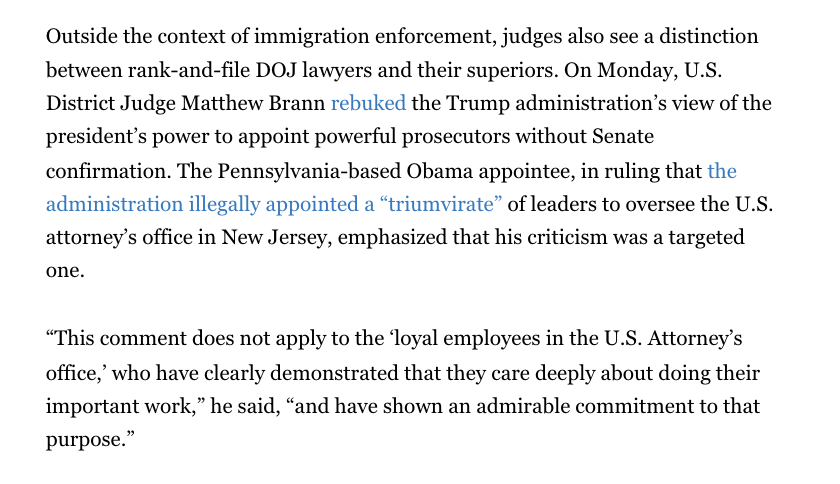 kyledcheney's tweet photo. NEW: Judges livid over Trump administration defiance are increasingly taking pains to say they still trust and respect rank and file lawyers who appear in their court rooms.

It's the DOJ and ICE leaders who they say are driving the rupture. https://t.co/228uZQD5vb https://t.co/loF9M7Qgki