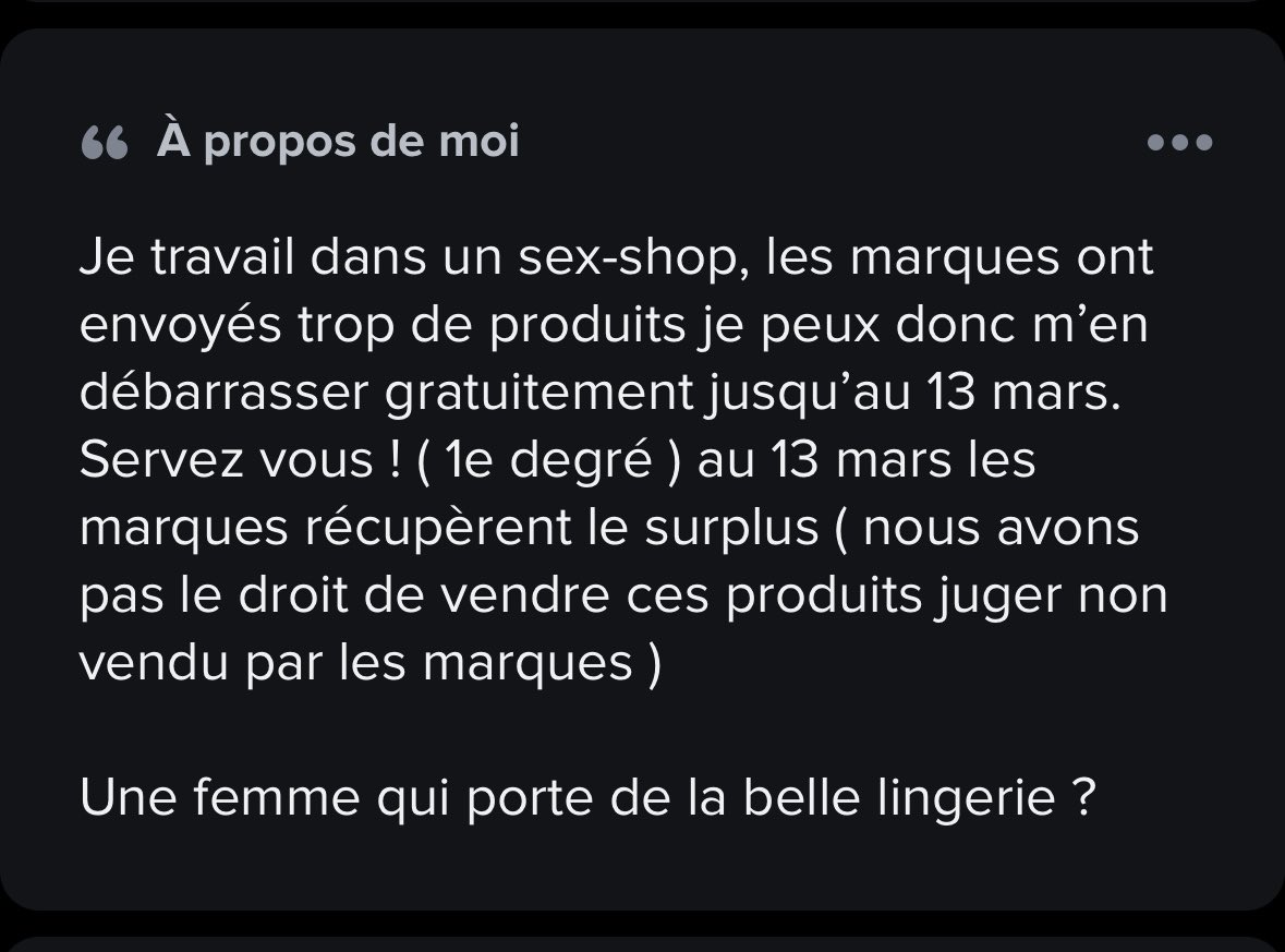 qui veut l’adresse ^^