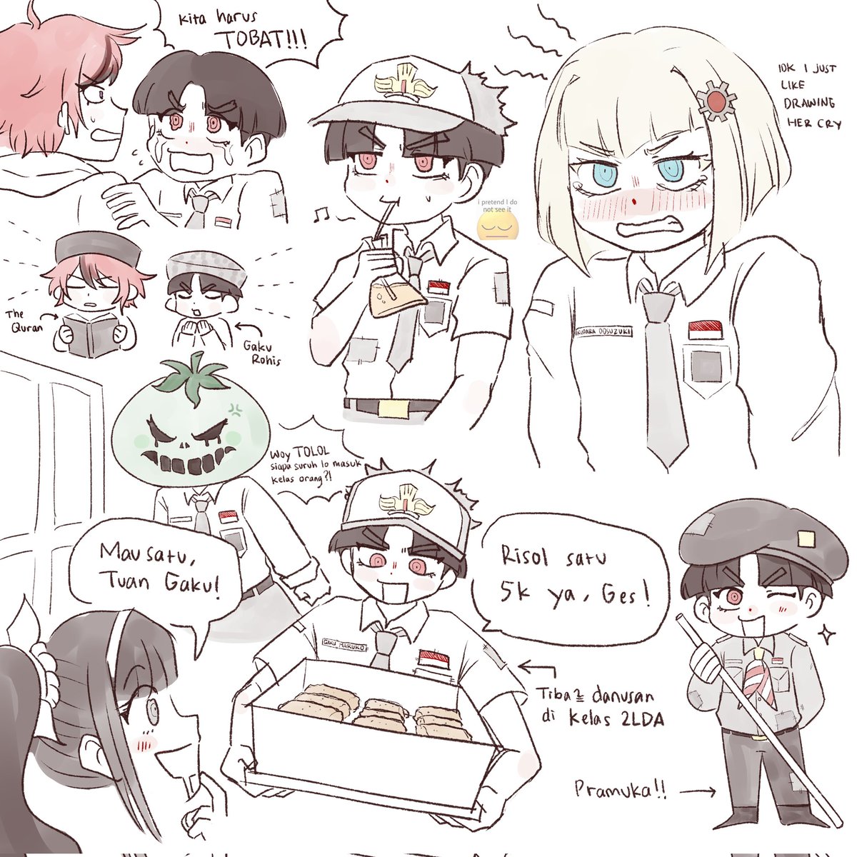 sasaracreamsoda's tweet photo. more hndr indo high school au doodles but mostly gaku (as usual) https://t.co/Fy4VI45NV0