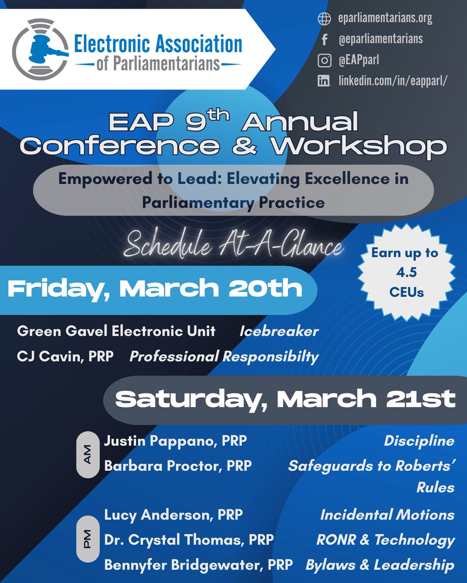EAPparl's tweet photo. Registration is now open for EAP’s 9th Annual Meeting and Education Conference, March 20–21, 2026, virtually via Zoom. Registration is free for EAP members and $25 for visitors and guests. 

Click here to register: 
https://t.co/2Y4ONGl3zL https://t.co/68HRr5N4Hm