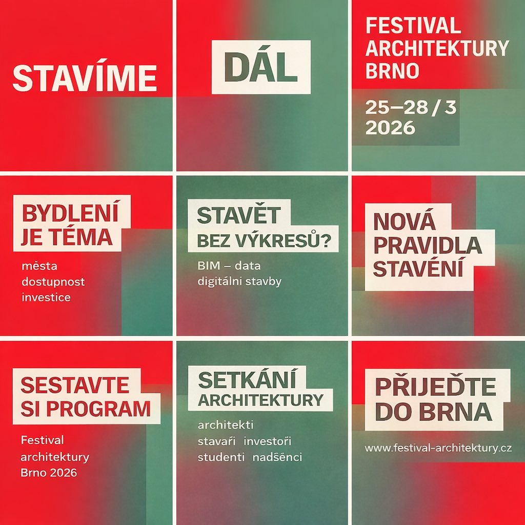 FArchitektury's tweet photo. Kdo staví svět kolem nás?

Architekti. Stavaři. Investoři.

Setkávají se v Brně.

📅 25–28 / 3 / 2026 📍 Výstaviště Brno

https://t.co/2BtCyc6Vhw https://t.co/tGXKu3aYDE