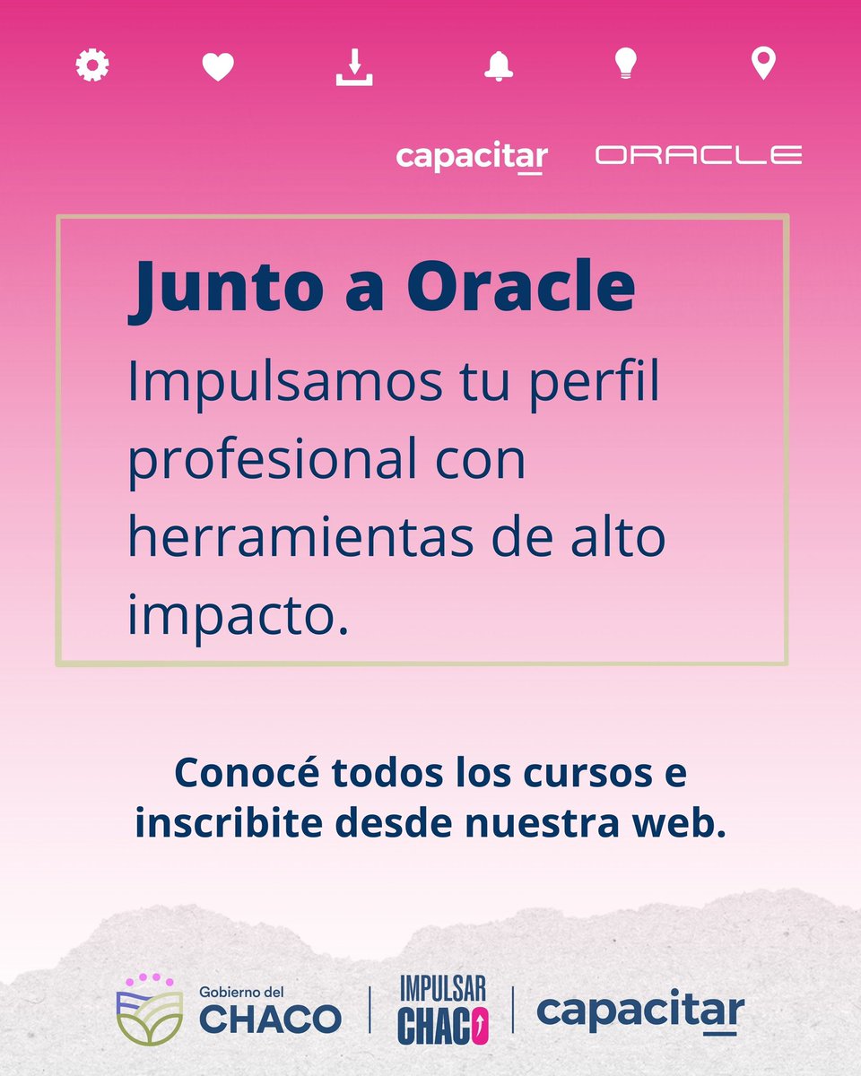 impulsarchaco's tweet photo. 🚀 Desde Impulsar Chaco te invitamos a capacitarte en el desarrollo de asistentes digitales con IA, en alianza con Oracle.

🎓 Curso y certificado gratuitos.

Inscribite en: https://t.co/DM7ihRFs6p https://t.co/HCPqylnnjx