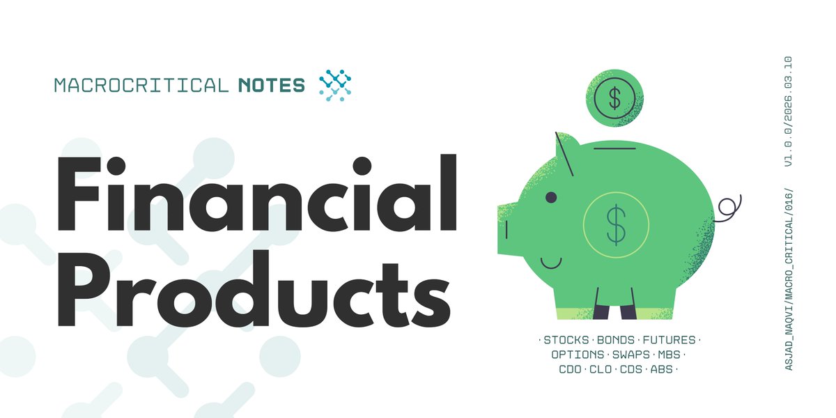 AsjadNaqvi's tweet image. A new #MacroCritical post is up on #Medium:

"A Gentle Introduction to Financial Products"
medium.com/macrocritical/…

Here we discuss the historical context of how and why the modern finance got here, and how we are exposed to this sector.