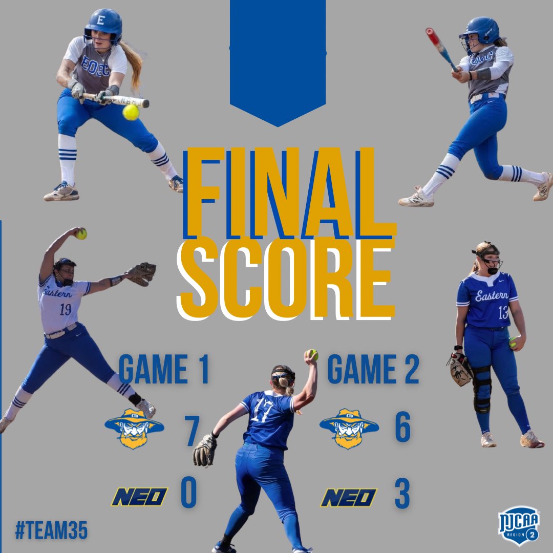 EOSC_Softball's tweet photo. Headed back to the E with a sweep of the Conference opener! #RollNeers https://t.co/WR4JQ3Gr2d