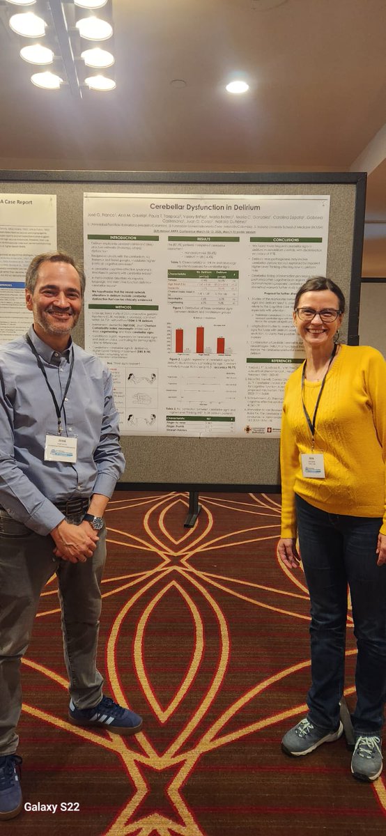 FrancoJGMD's tweet photo. Our poster at ANPA 2026 meeting❗ Bedside cerebellar signs distinguish #delirium in older 
patients with ~91% accuracy. Further research is needed into the cerebellum role in delirium
@anpadirect @MariaCano_col @upbcolombia https://t.co/YZK9KqSnwg