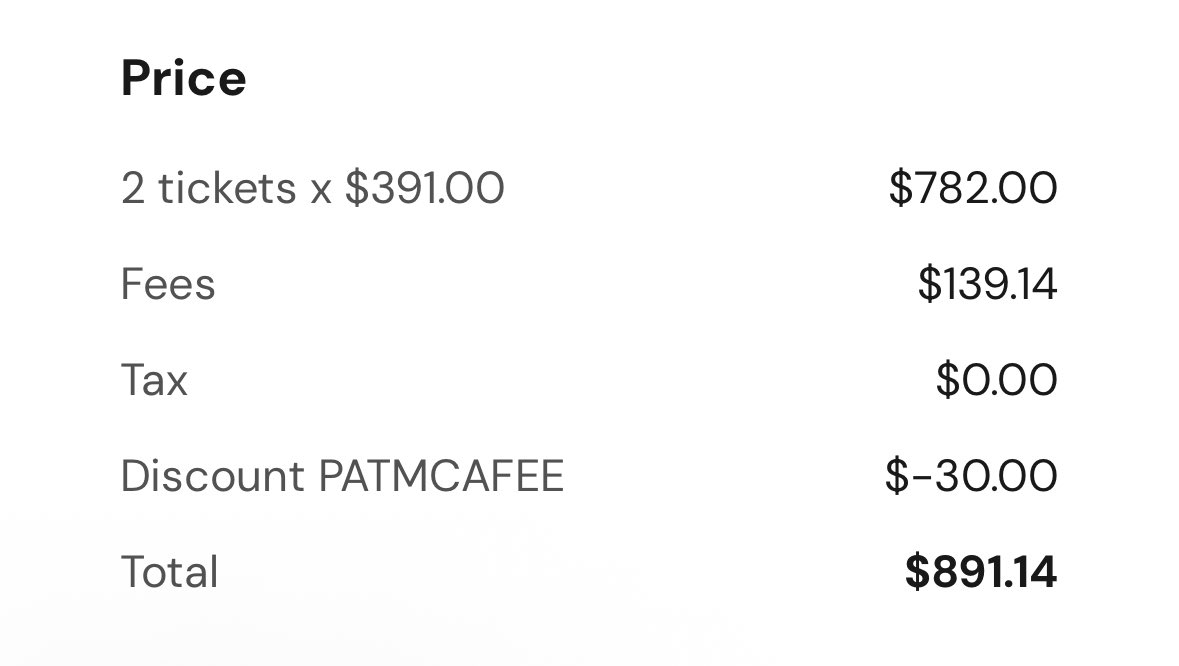 Caz808's tweet photo. Thanks @PatMcAfeeShow &amp; @SeatGeek for saving myself and @Brentlewis321 $30 on our #WrestleMania 2 Day Combo tickets! 🙌🏼 https://t.co/bZ8LCQgY4v