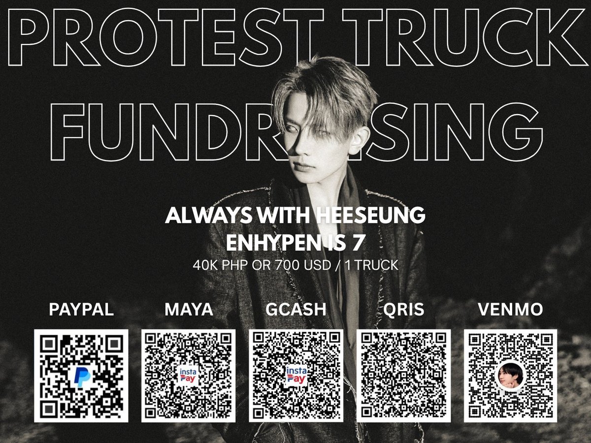 USofENGENEs's tweet photo. ENGENEs,

We are certain that the news from earlier today has affected many of us and comes as a shock.

We are writing this to express that our fanbase respects Heeseung’s decision for his career path, and we will continue supporting both ENHYPEN and HEESEUNG, for they will forever be our sevEN.

Below you will see that our fanbases have prepared donation drives for protest trucks to be sent to HYBE. This is NOT to undermine Heeseung’s choice. Our hope is that the company reconsiders allowing our Heeseung to continue solo promotions while still being a member of ENHYPEN.

If you wish to contribute, please donate using this form: https://t.co/dCiLZT8tXM

Ultimately, we will always choose to support and stand by all seven: HEESEUNG, JUNGWON, JAY, JAKE, SUNGHOON, SUNOO, and NI-KI.

HEESEUNG WITH ENHYPEN
#SevEN_ALWAYS #ENHYPEN_HOME
#ENHYPENIS7 #AlwaysWithYou