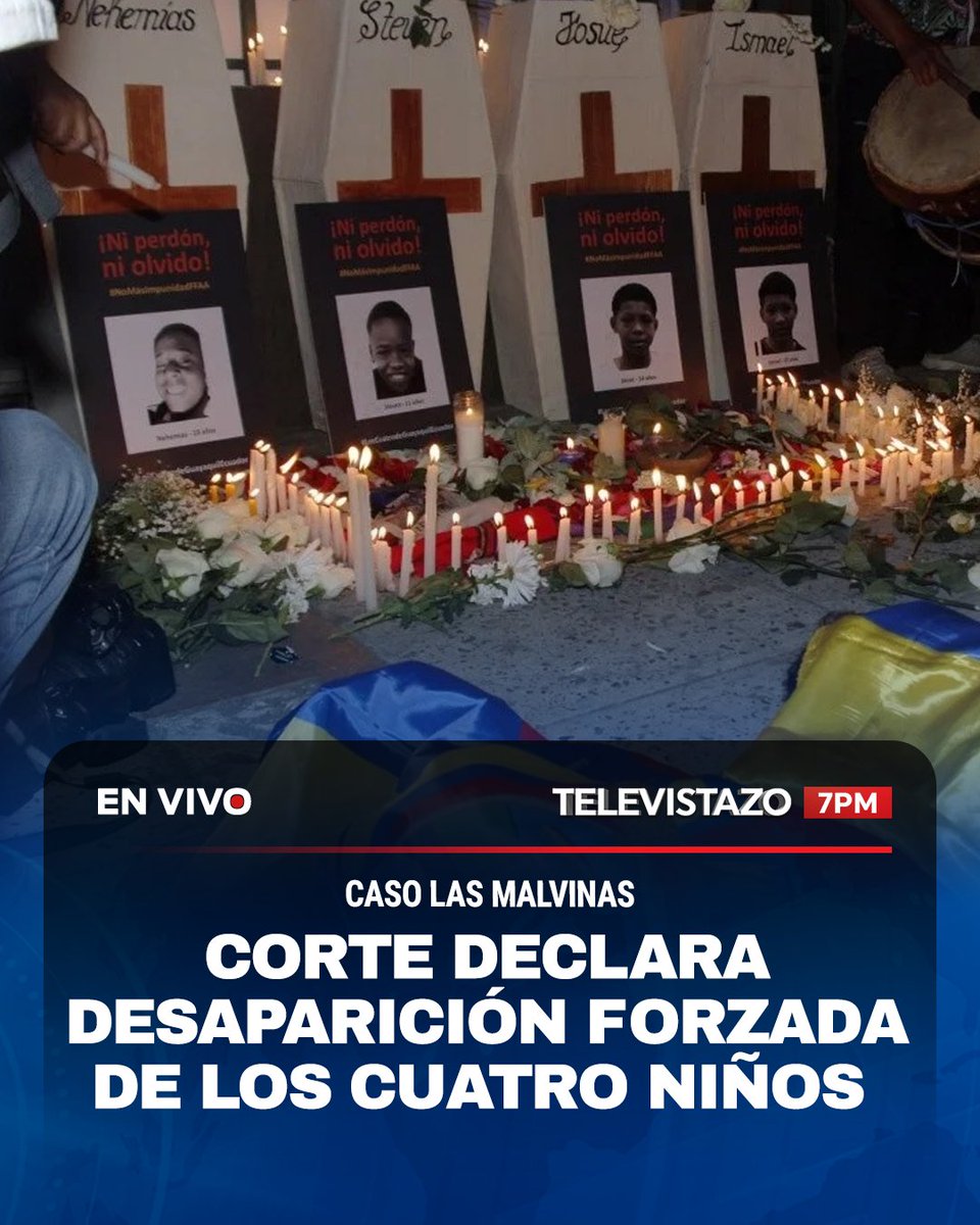 🔴 #ENVIVO | La Corte Constitucional declaró que los cuatro niños de Las Malvinas fueron víctimas de desaparición forzada. El comandante de la FAE deberá ofrecer disculpas públicas y el gobierno indemnizar a las familias.

Mira #Televistazo 7 PM 📲 Ecuavisa.com/envivo