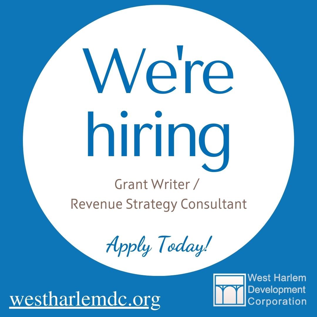 📢WE ARE HIRING: Grant Writer / Revenue Strategy Consultant📢

We are seeking an experienced, strategic Grant Writer or Grant Writing Consultancy to help us identify &amp; secure new funding streams &amp; position the organization for long-term sustainability.

westharlemdc.org/wp-content/upl…