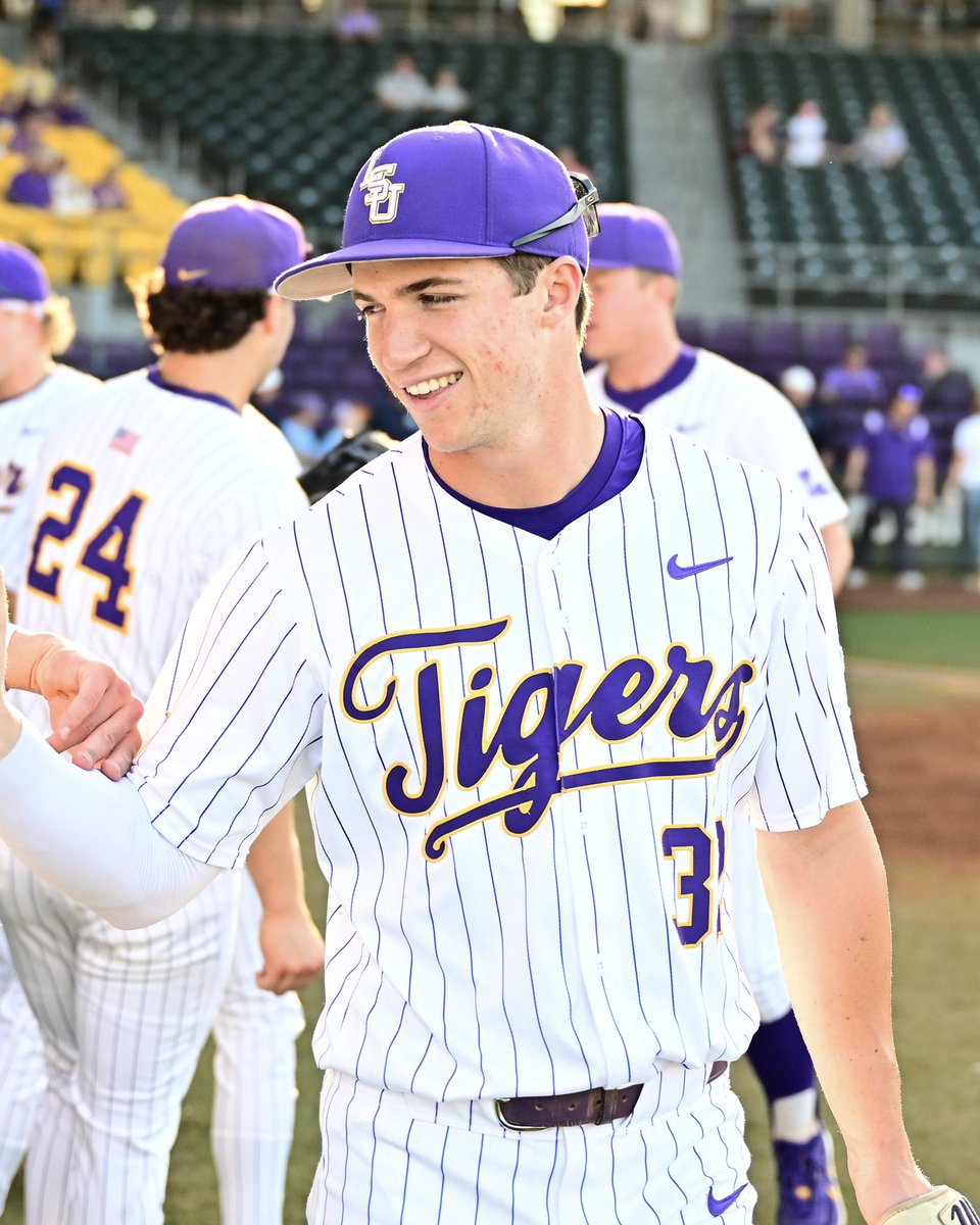 LSUbaseball's tweet photo. Midweek Pinstripes https://t.co/SO8fjVi41h