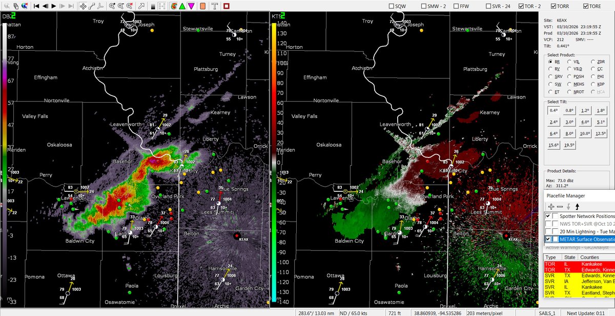 benbiotic's tweet photo. Concerned with Wyandotte County, KS storm. Getting interesting in KC right now. Be ready for large hail, too... #severeweather #tornadowatch #kswx https://t.co/uPeZxLYnZe