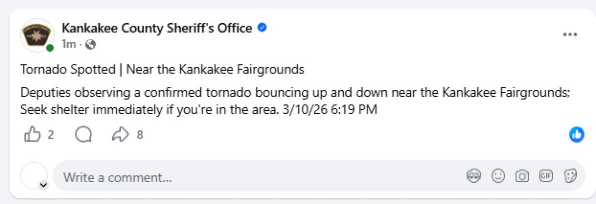 theglobal4u's tweet image. #BREAKING Deputies report confirmed tornado near Kankakee Fairgrounds south of Kankakee, Illinois.